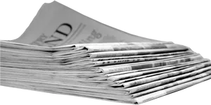 Stackof Newspapers Blackand White PNG Image