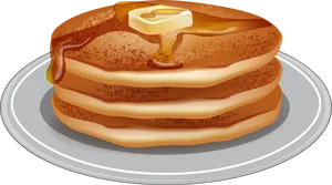 Stackof Pancakeswith Syrupand Butter.png PNG Image