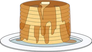 Stackof Pancakeswith Syrupand Butter.png PNG Image