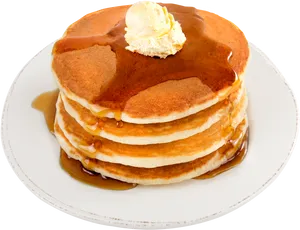 Stackof Pancakeswith Syrupand Butter.png PNG Image