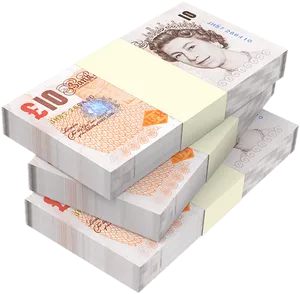 Stacksof British Ten Pound Notes PNG Image