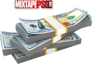 Stacksof100 Dollar Bills PNG Image