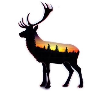 Stag Silhouette Sunset Png Rbx PNG Image