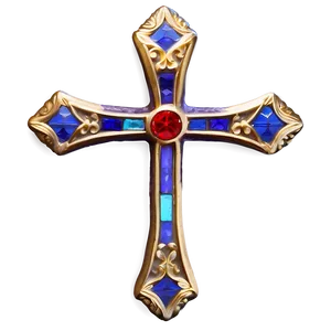 Stained Glass Cross Png 06292024 PNG Image