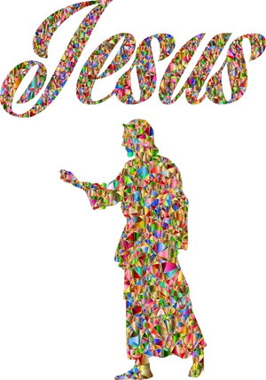 Stained Glass Jesus Artwork PNG Image