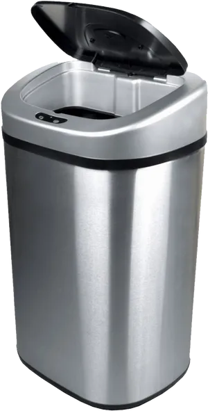 Stainless Steel Automatic Trash Can PNG Image