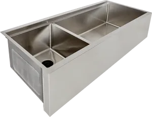 Stainless Steel Double Basin Kitchen Sink PNG Image