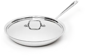 Stainless Steel Frying Pan With Lid PNG Image