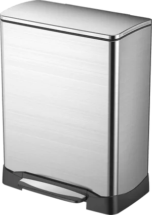 Stainless Steel Pedal Trash Can PNG Image