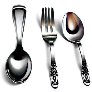 Stainless Steel Spoon And Fork Png Dgc PNG Image