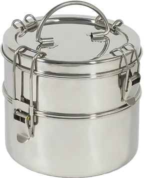 Stainless Steel Tiffin Box Stacked PNG Image