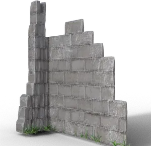 Staircase Style Stone Wall PNG Image