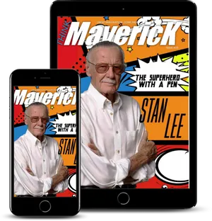 Stan Lee Comic Magazine Cover Mobile Tablet Display PNG Image