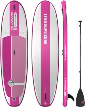 Stand Up For The Cure Paddleboardand Paddle PNG Image