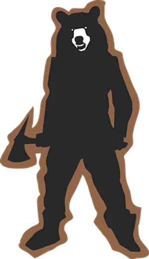 Standing Bear Silhouette PNG Image