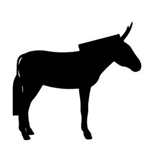 Standing Donkey Silhouette PNG Image