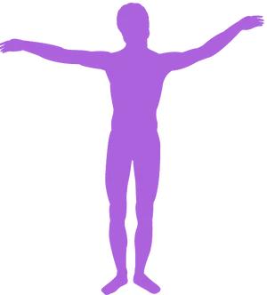 Standing Human Silhouette Spread Arms PNG Image