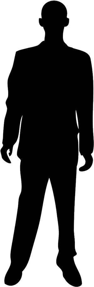 Standing Man Silhouette Outline PNG Image