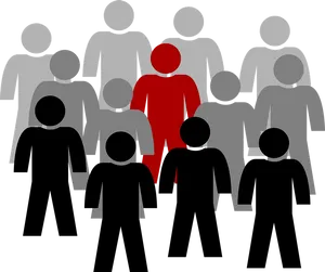 Standing_ Out_ In_ Crowd_ Concept PNG Image