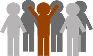 Standing_ Out_ In_ Crowd_ Concept PNG Image