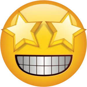 Star Eyes Smiling Emoji.png PNG Image