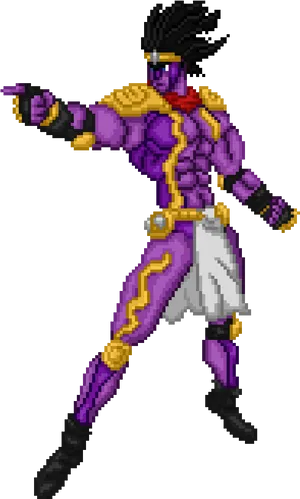 Star Platinum Pixel Art PNG Image