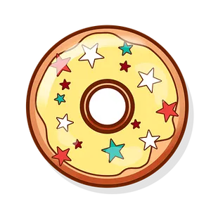 Star Sprinkled Yellow Donut PNG Image