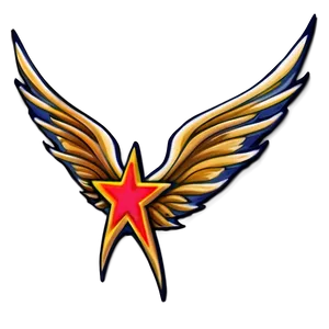 Star Tattoo With Wings Png Yib PNG Image