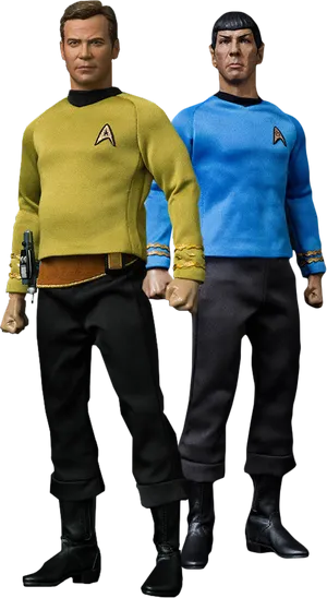 Star Trek Action Figures Captain Kirkand Spock PNG Image