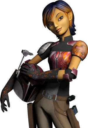 Star Wars Animated Character Sabine Wren PNG Image