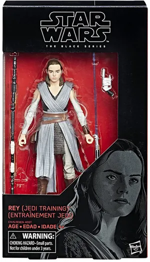 Star Wars Black Series Rey Jedi Training Action Figure PNG Image