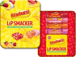 Starburst Lip Smacker Flavored Lip Balm Set PNG Image