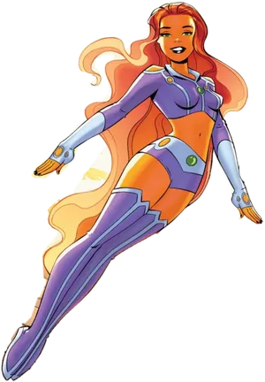 Starfire Animated Character Portrait PNG Image