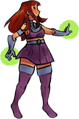 Starfire_ Animated_ Character_ Pose PNG Image