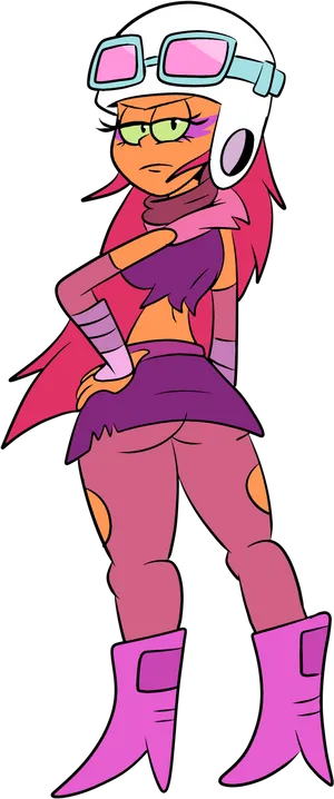 Starfire_ Animated_ Character_ Pose PNG Image