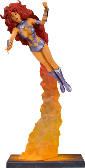 Starfire Statue Ascending Flame PNG Image