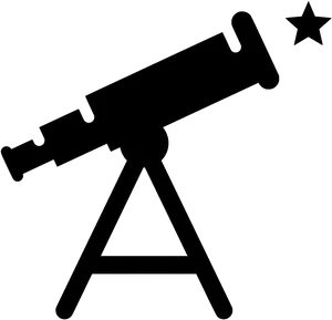 Stargazing Telescope Silhouette PNG Image