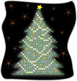 Starlit Christmas Tree Illustration PNG Image