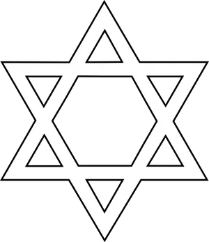 Starof David Symbol Blackand White PNG Image