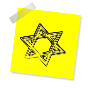 Starof David Yellow Note PNG Image