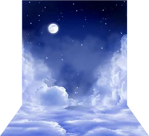 Starry Night Cloudscape PNG Image