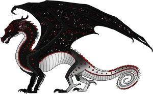 Starry Nightwing Dragon PNG Image