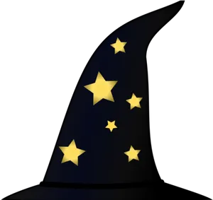 Starry Witch Hat Graphic PNG Image