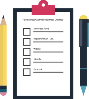 Startup Social Media Checklist PNG Image