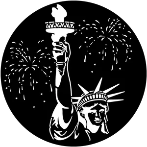 Statueof Liberty Fireworks Celebration PNG Image