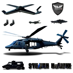 Stealth Black Hawk Helicopter Png Dmf11 PNG Image