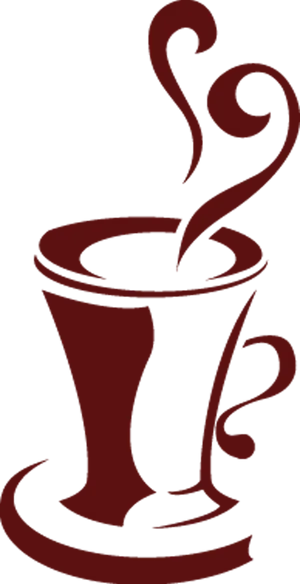 Steaming Coffee Cup Artwork PNG Image