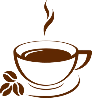 Steaming Coffee Cup Graphic PNG Image