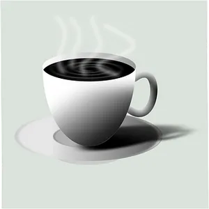 Steaming Coffee Cup Graphic PNG Image