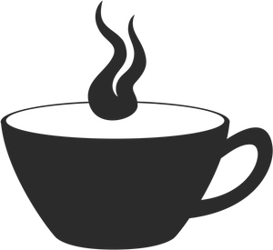 Steaming Coffee Cup Silhouette PNG Image